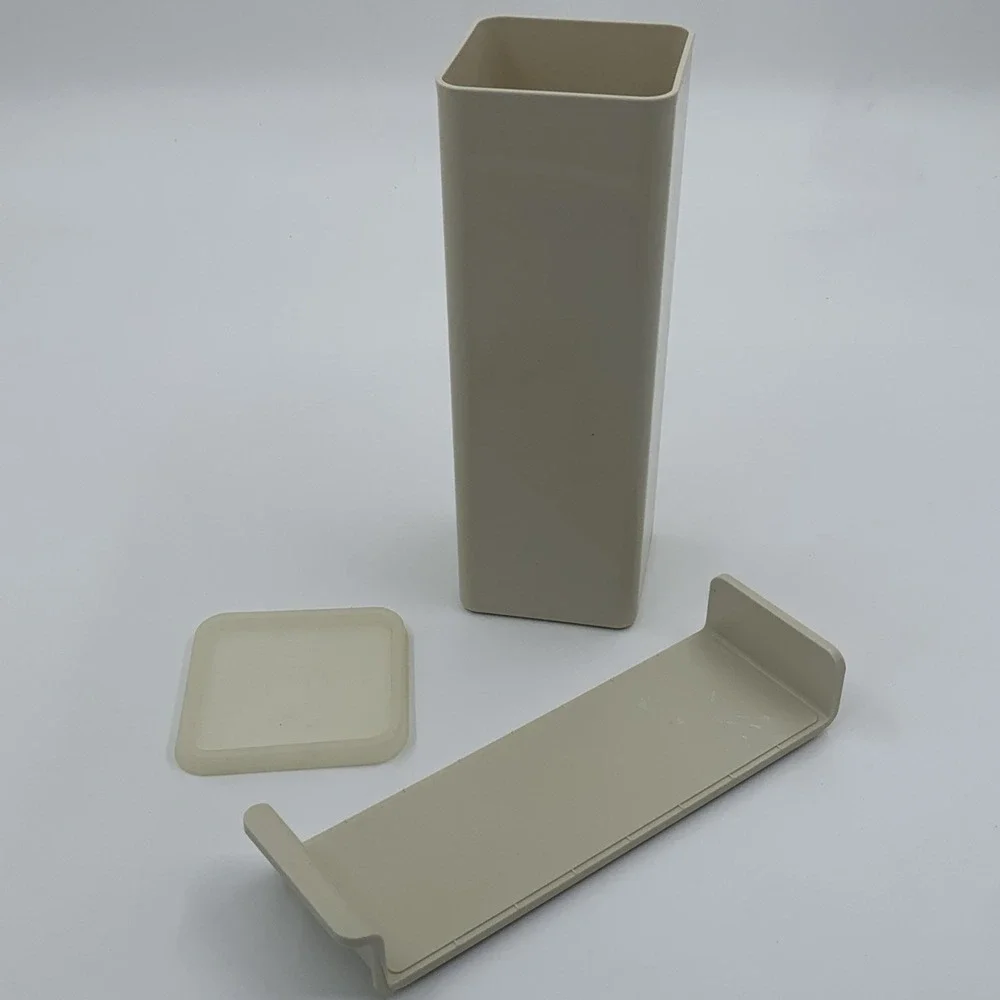 Vintage Tupperware 2 Lb Velveeta Block Cheese Keeper Almond Color (3 pc.) 1696-2